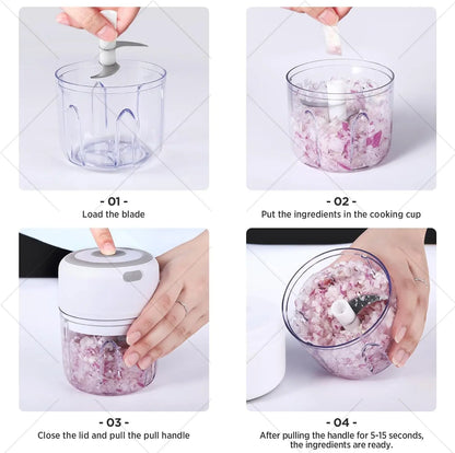 Portable Mini Wireless Electric Food Chopper
