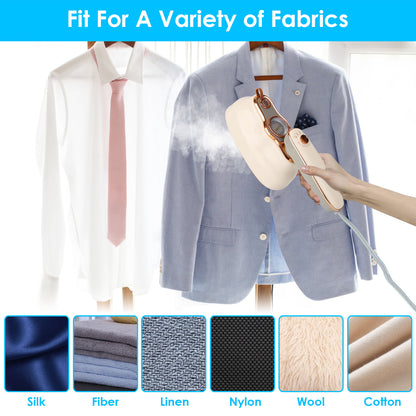 1Pc 1200W Foldable Handheld Clothes Iron Steamer with Wet Dry Ironing Mode Portable Garment Steamer Travel Clothing Wrinkles Remover with Temperature Display